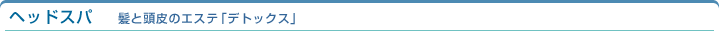 ヘッドスパ　髪と頭皮の「デトックス」