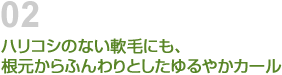 ハリコシのない軟毛にも、根元からふんわりとしたゆるやかカール